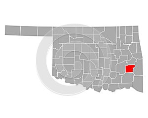 Map of Latimer in Oklahoma