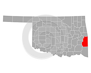 Map of Le Flore in Oklahoma