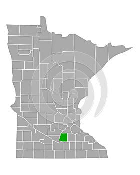 Map of Le Sueur in Minnesota