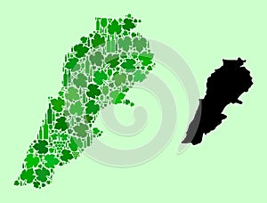 Map of Lebanon - Composition of Wine and Grapes
