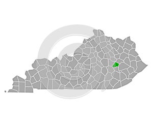 Map of Lee in Kentucky