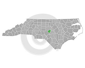 Map of Lee in North Carolina