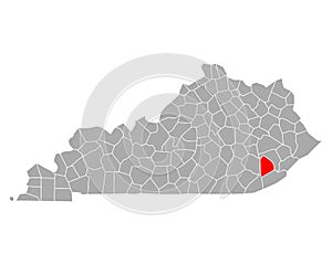 Map of Leslie in Kentucky