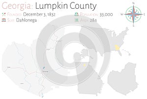 Map of Limpkin County in Georgia