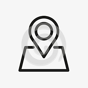 Map line icon. Outline icon of location point