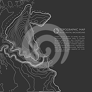 Map line of topography. Vector abstract topographic map concept with space for your copy