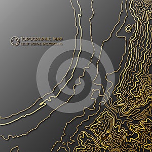 Map line of topography. Vector abstract topographic map concept with space for your copy. Abstract paper cut