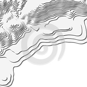 Map line of topography. Vector abstract topographic map concept with space for your copy. Black and white wave