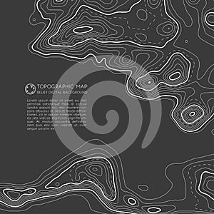 Map line of topography. Vector abstract topographic map concept with space for your copy. Mountain hiking