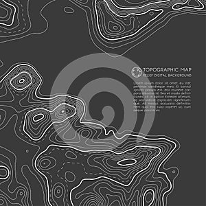 Map line of topography. Vector abstract topographic map concept with space for your copy. Mountain hiking