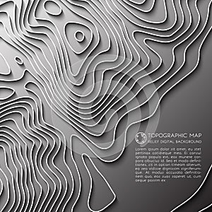 Map line of topography. Vector abstract topographic map concept with space for your copy. Mountain hiking