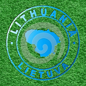 Map of Lithuania, Forest with Water Map