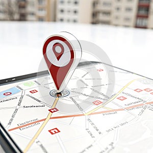 Map Localization Icon on White Background Isolated