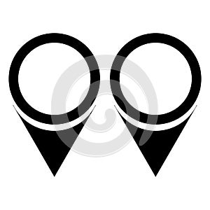 Map and location icon.Map marker icon.Maps pin. Location map black icon. Location pin. Pin icon vector. Communication, background.