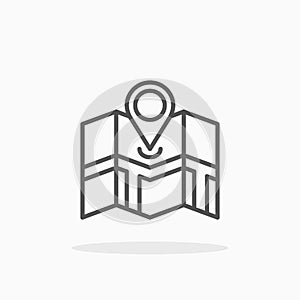 Map Location icon. Outline style
