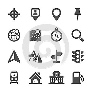 Map location icon set, vector eps10 photo