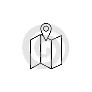 Map, location icon. Simple thin line, outline vector of location icons for ui and ux, website or mobile application