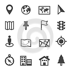 Map and location icons