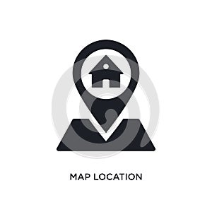 map location isolated icon. simple element illustration from real estate concept icons. map location editable logo sign symbol