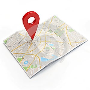 Map Location isolated on white background photo