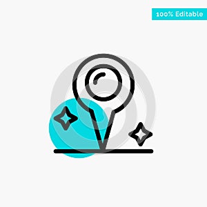 Map, Location, Marker turquoise highlight circle point Vector icon