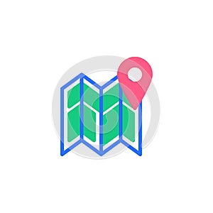 Map location pin flat icon