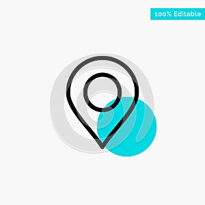 Map, Location, Pin, World turquoise highlight circle point Vector icon