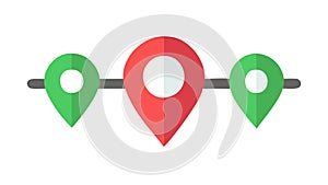 Map Location Pins GPS Navigation, vector design Generative AI