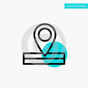 Map, Location, Place turquoise highlight circle point Vector icon