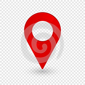 Map location pointer 3d arrow. Navigation icon for web, banner, logo or badge. Vector Illustration