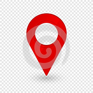 Map location pointer 3d arrow. Navigation icon for web, banner, logo or badge. Vector Illustration