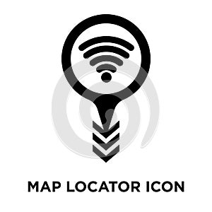 Map Locator icon vector isolated on white background, logo concept of Map Locator sign on transparent background, black filled