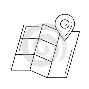 Map locator line icon.