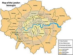 Map of the London boroughs
