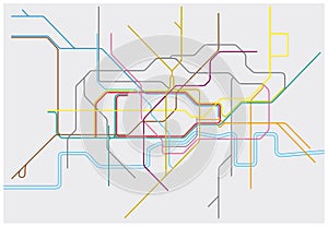 Map of London Underground, Overground,DLR, and Crossrail photo