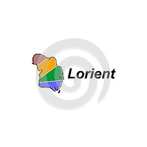 Map of lorient City colorful geometric modern outline, High detailed vector illustration vector Design Template, suitable for your