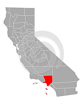 Map of Los Angeles in California