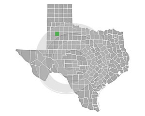 Map of Lubbock in Texas