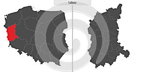 map of Lubusz voivodship province of Poland