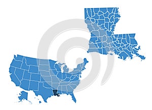 Map of Luisiana state photo