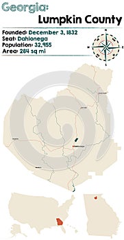 Map of Lumpkin County in Georgia