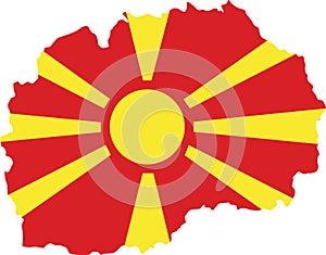 Map Macedonia with flag europe cartography