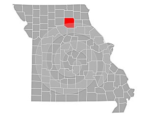 Map of Macon in Missouri