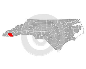 Map of Macon in North Carolina