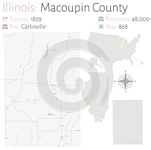 Map of Macoupin County in Illinois photo