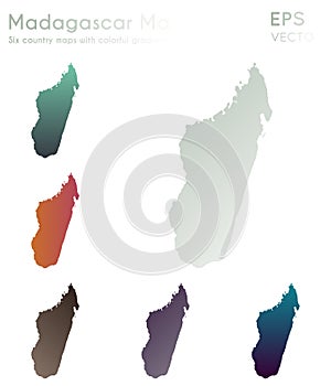 Map of Madagascar with beautiful gradients.