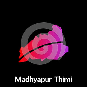 Map Of Madhyapur Thimi City Modern Simple, illustration vector design template