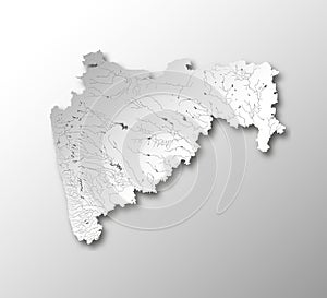 Map of Maharashtra with lakes and rivers