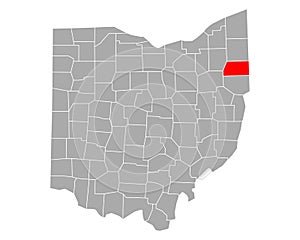 Map of Mahoning in Ohio