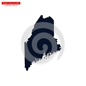 Map of Maine vector design template
